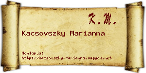 Kacsovszky Marianna névjegykártya