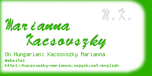 marianna kacsovszky business card